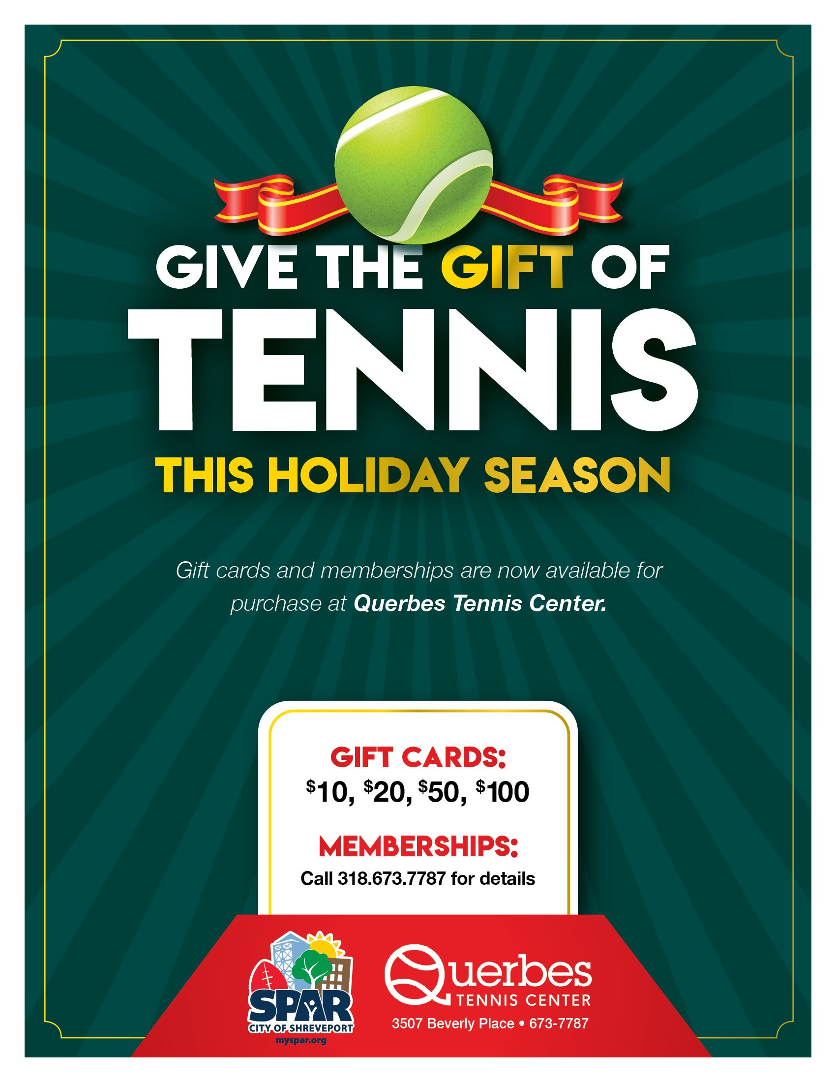 2020 Querbes Tennis Gift Cards promo FB