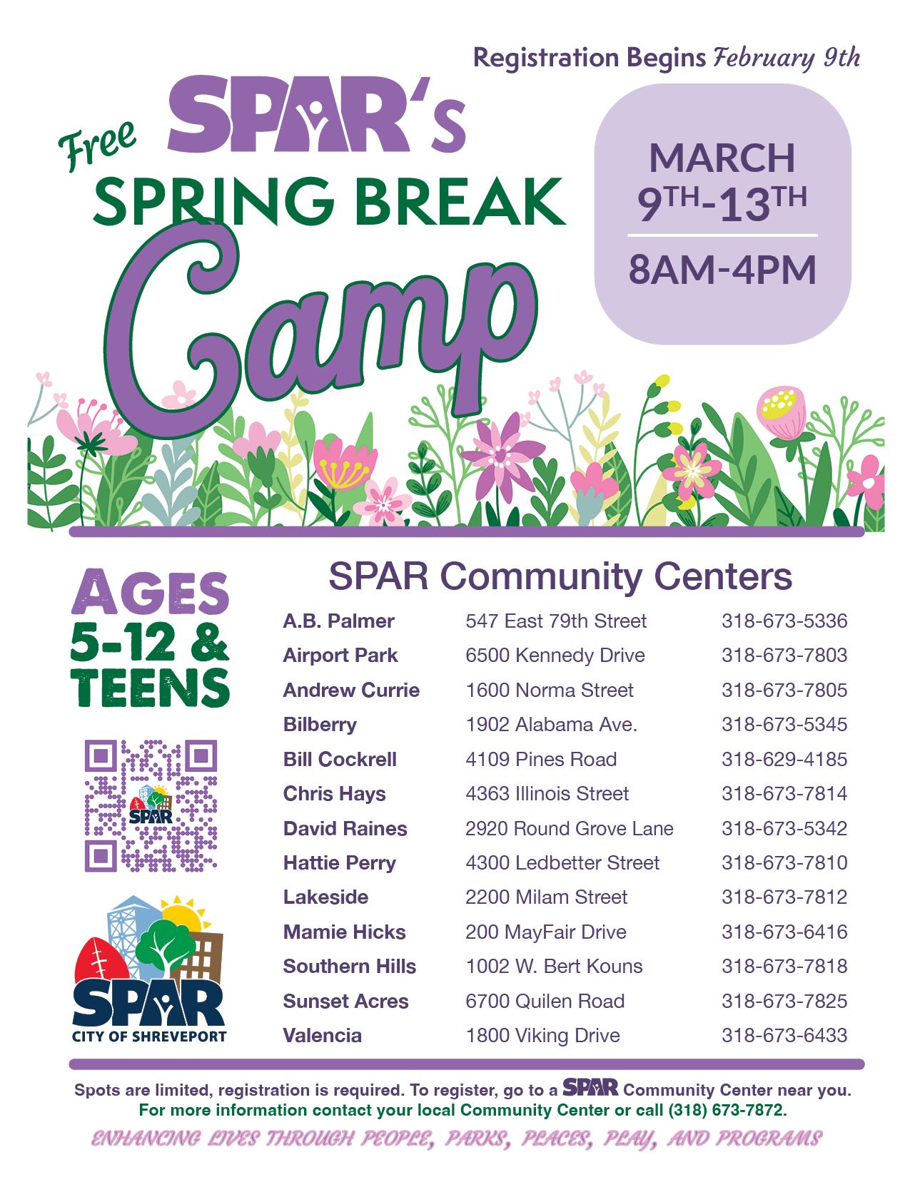 2026 01 Spring Break Camp flyer
