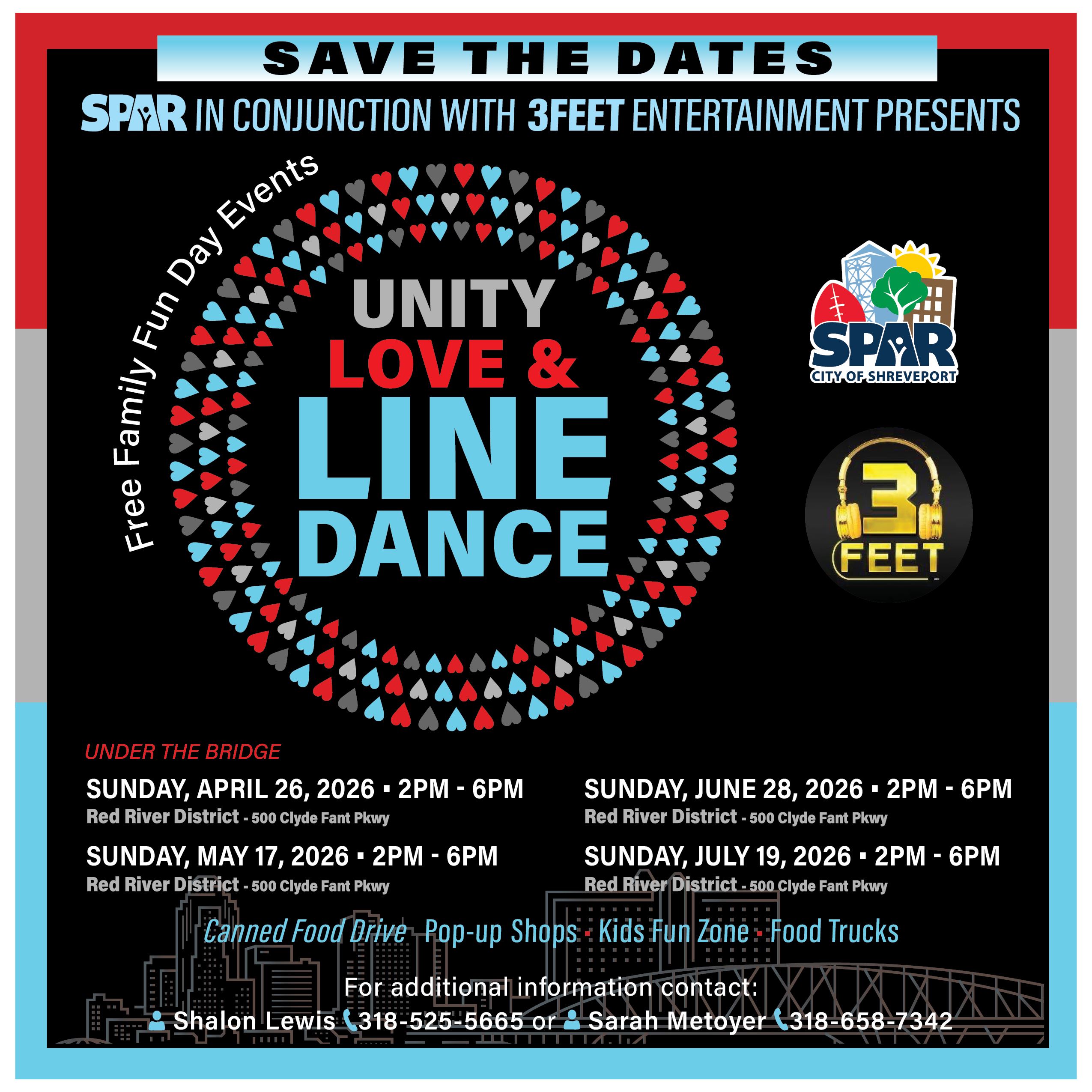 2026 Line Dance under the bridge banner square